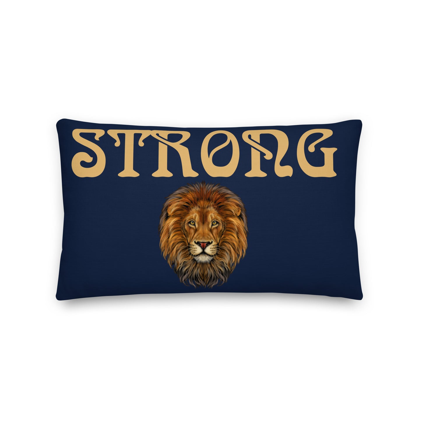 “STRONG”NAVY Premium Pillow W/Fawn Font