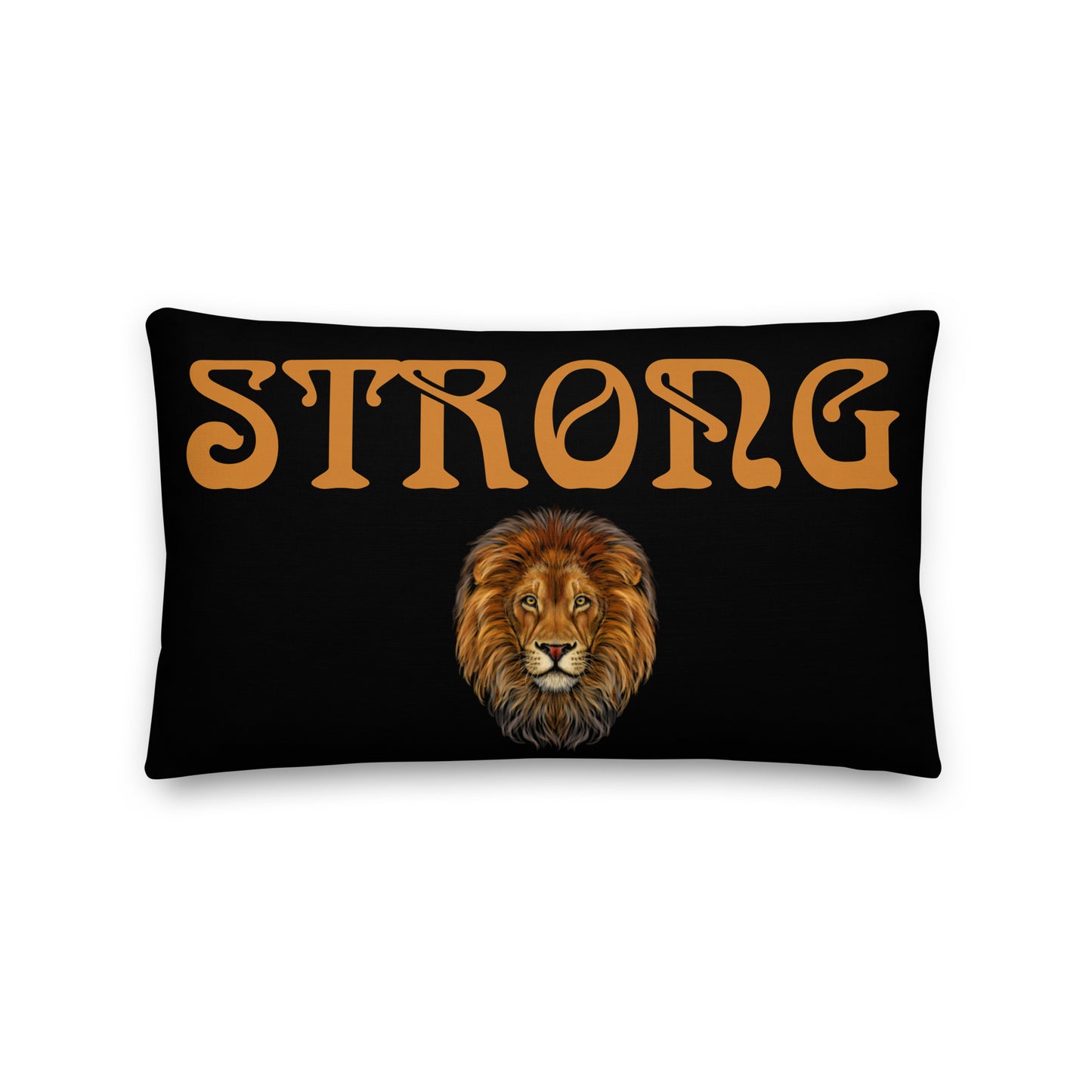 “STRONG”Black Premium Pillow W/Bronze Font