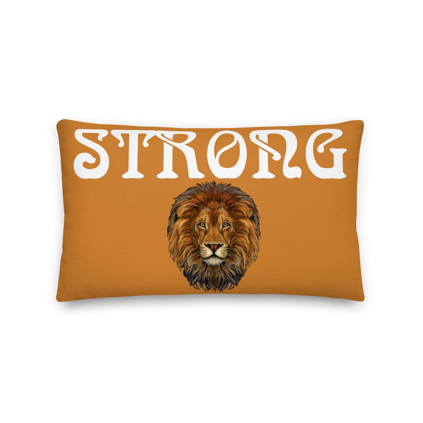 “STRONG”Bronze Premium Pillow W/White Font