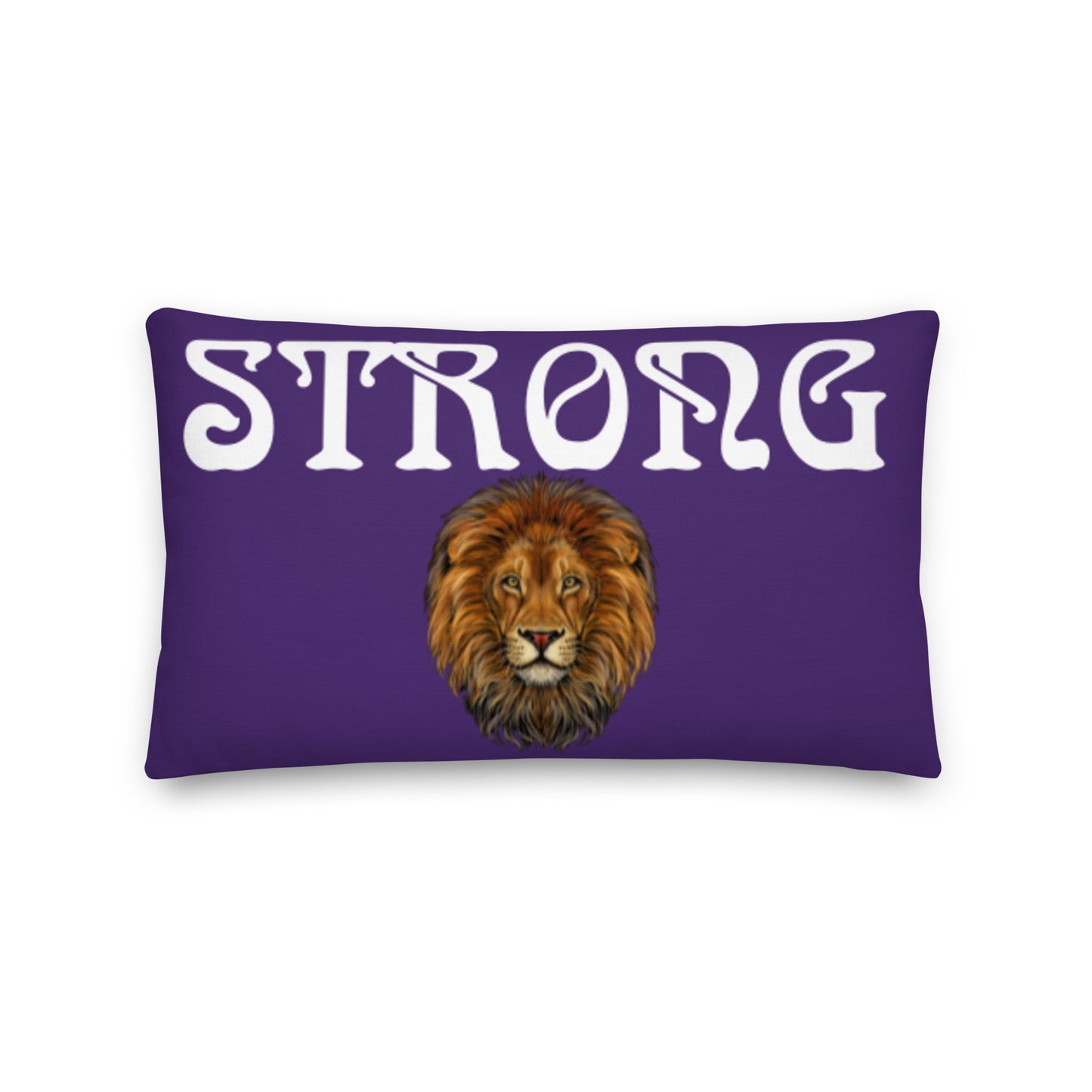 “STRONG”Purple Premium Pillow W/White Font