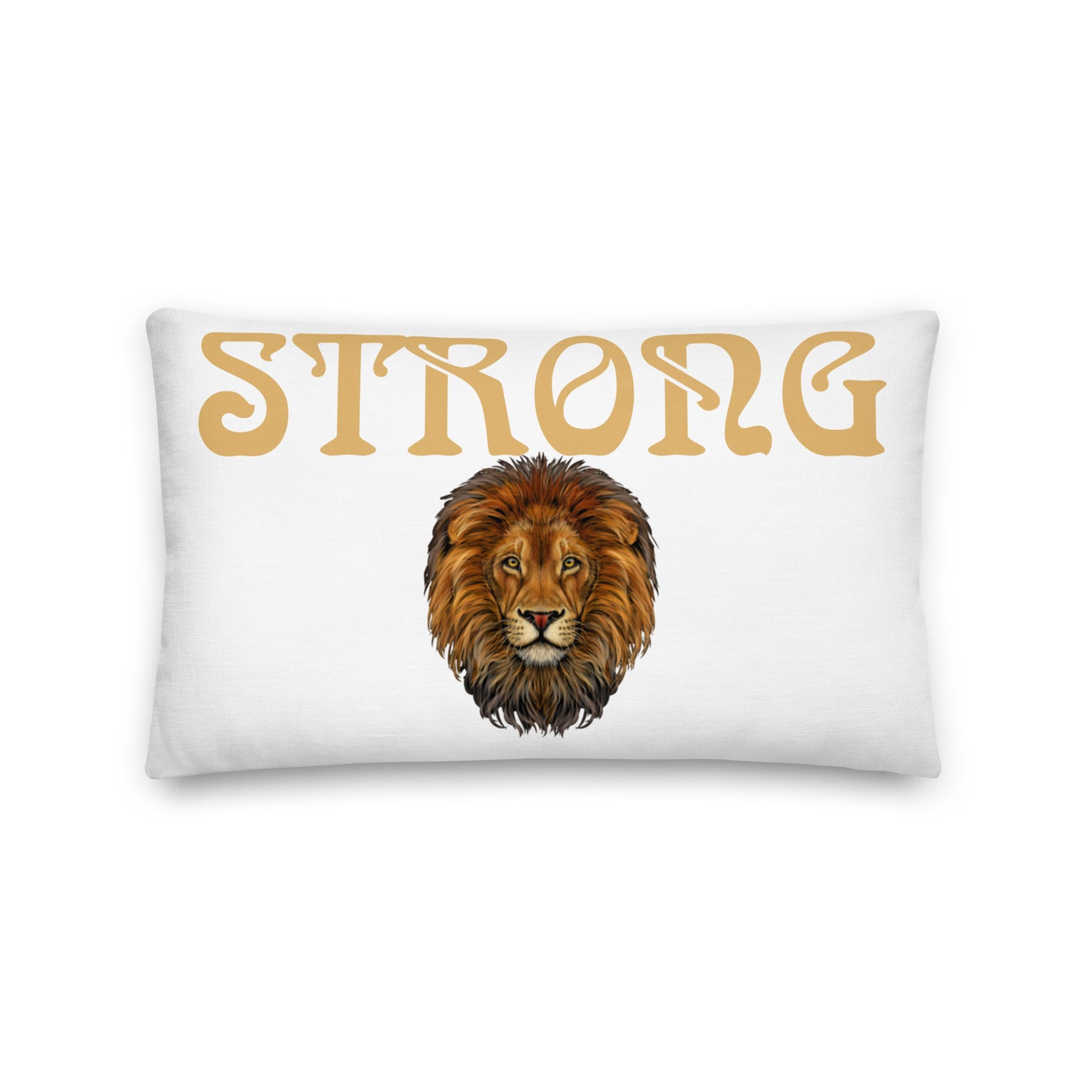 “STRONG”White Premium Pillow W/Fawn Font