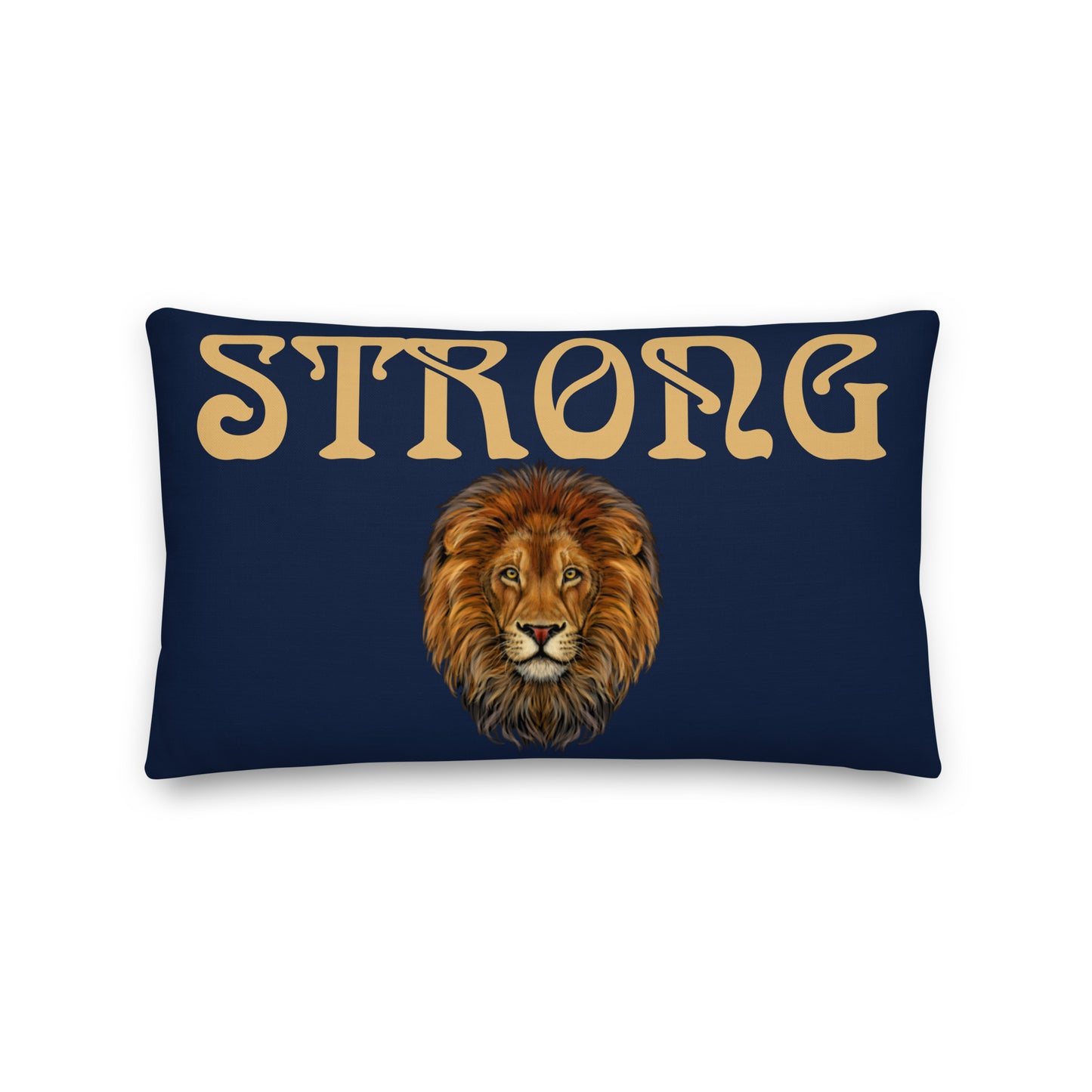 “STRONG”NAVY Premium Pillow W/Fawn Font