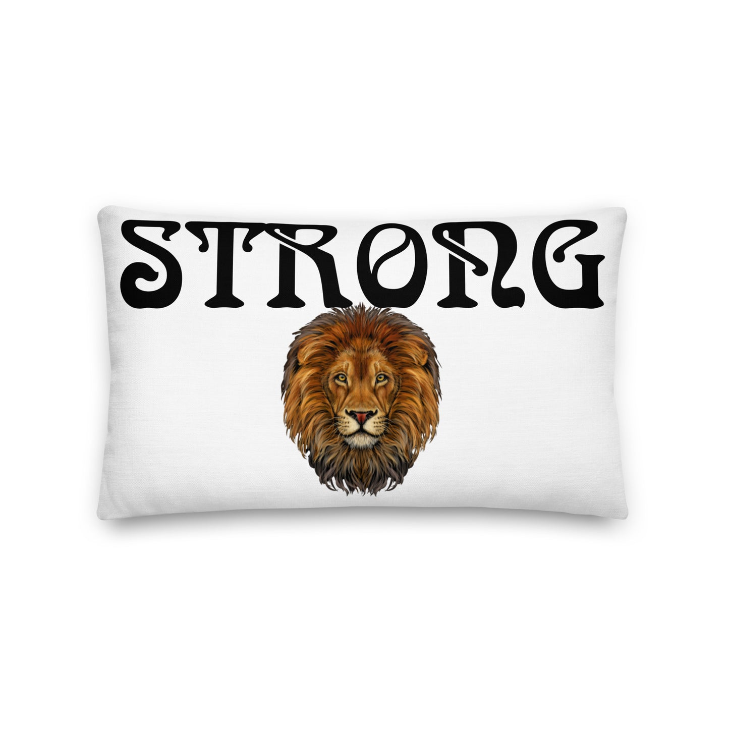 “STRONG”WHITE Premium Pillow W/Black Font