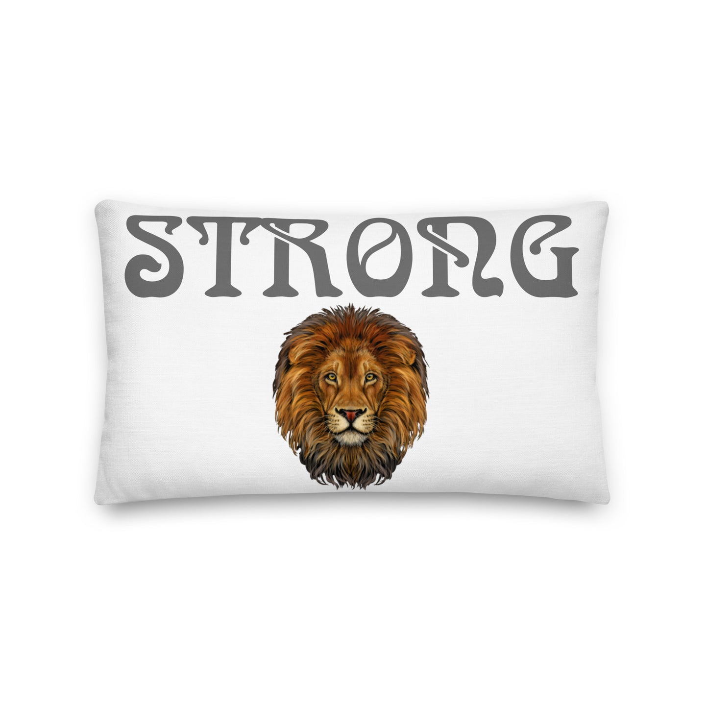 “STRONG”WHITE Premium Pillow W/Grey Font