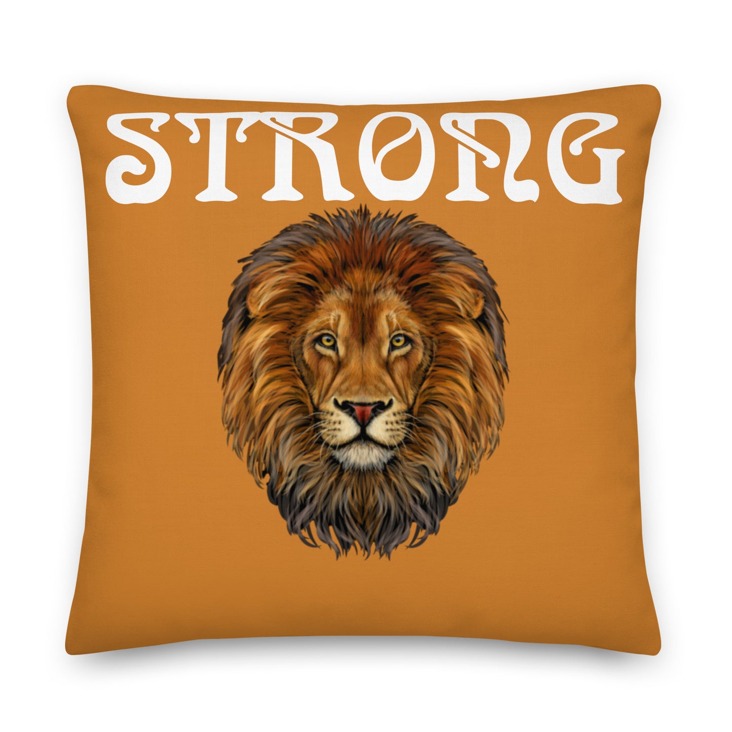 “STRONG”Bronze Premium Pillow W/White Font