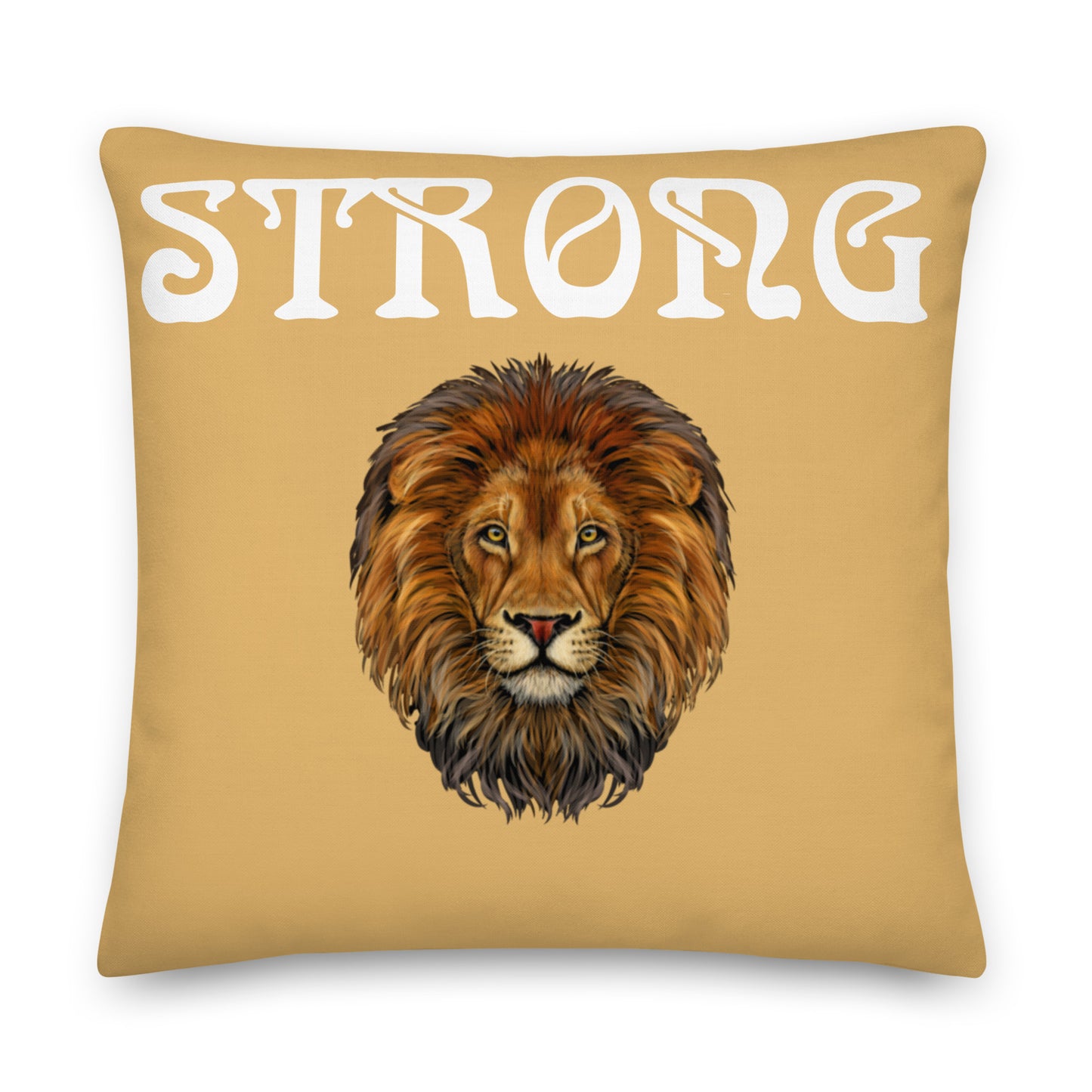 “STRONG”Fawn Premium Pillow W/White Font