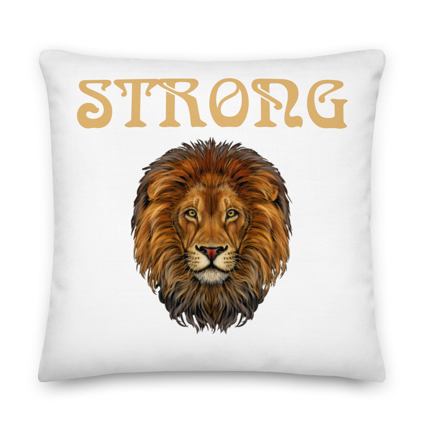“STRONG”White Premium Pillow W/Fawn Font