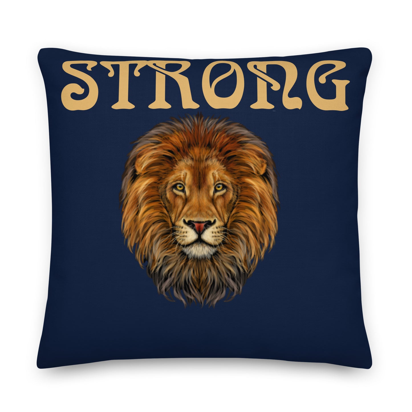 “STRONG”NAVY Premium Pillow W/Fawn Font