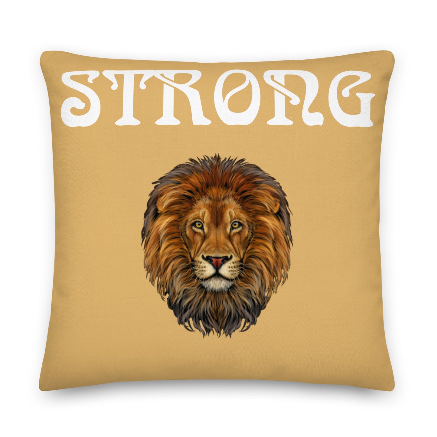 “STRONG”Fawn Premium Pillow W/White Font