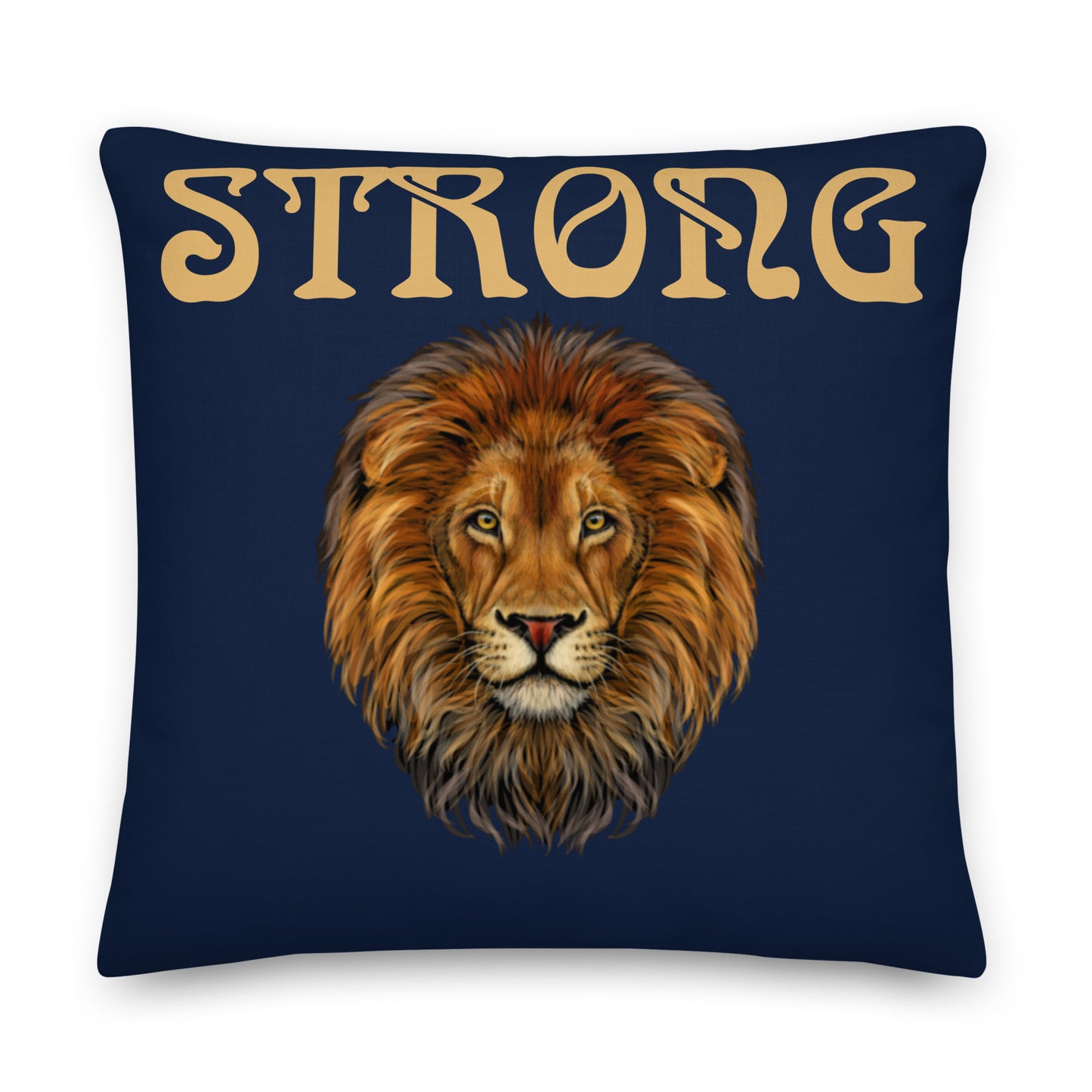 “STRONG”NAVY Premium Pillow W/Fawn Font