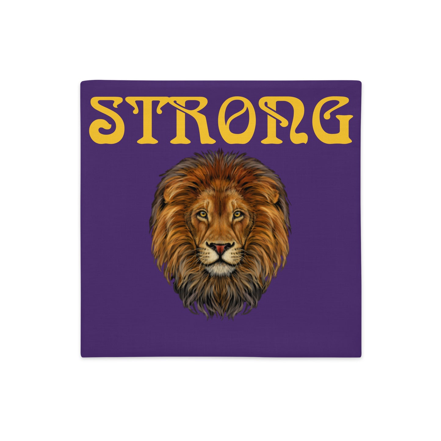 “STRONG”Purple Premium Pillow Case W/Yellow Font