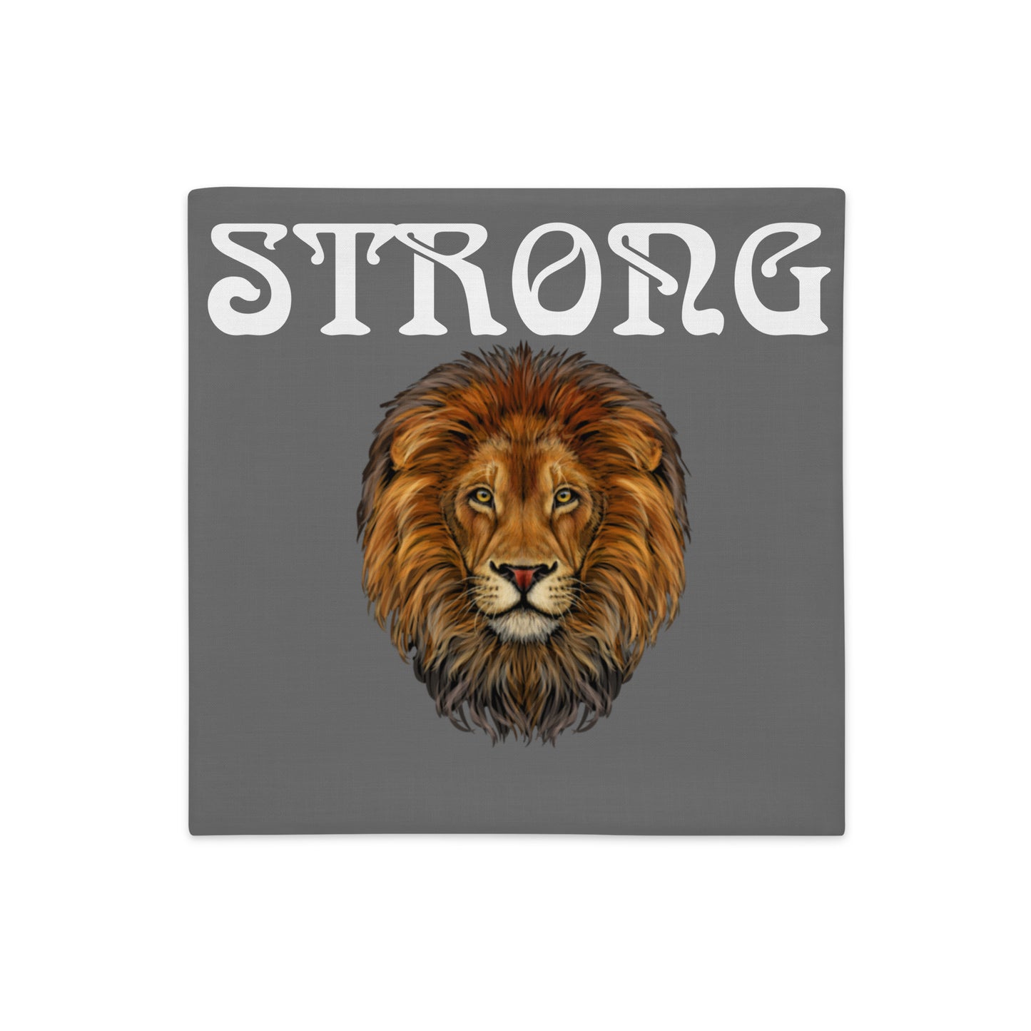 “STRONG”Grey Premium Pillow Case W/White Font