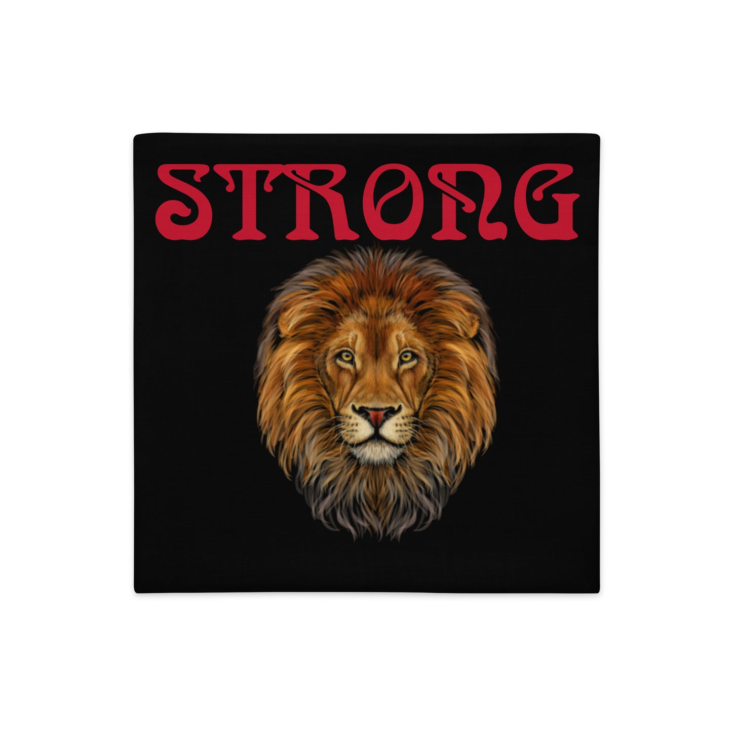 “STRONG”Black Premium Pillow Case W/Red Font