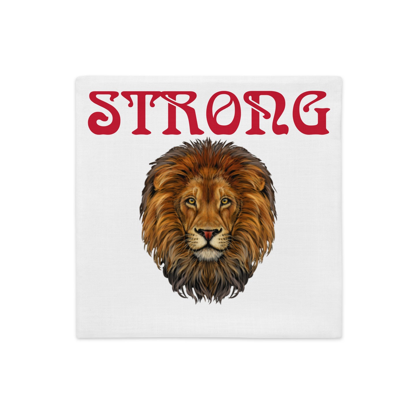 “STRONG”White Premium Pillow Case W/Red Font