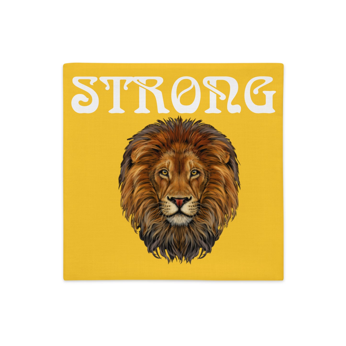 “STRONG”Yellow Premium Pillow Case W/White Font