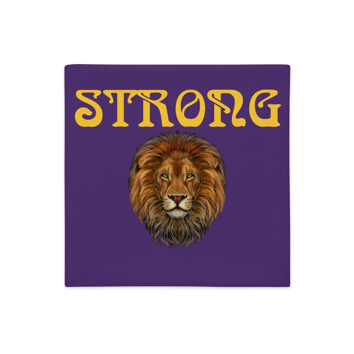 “STRONG”Purple Premium Pillow Case W/Yellow Font