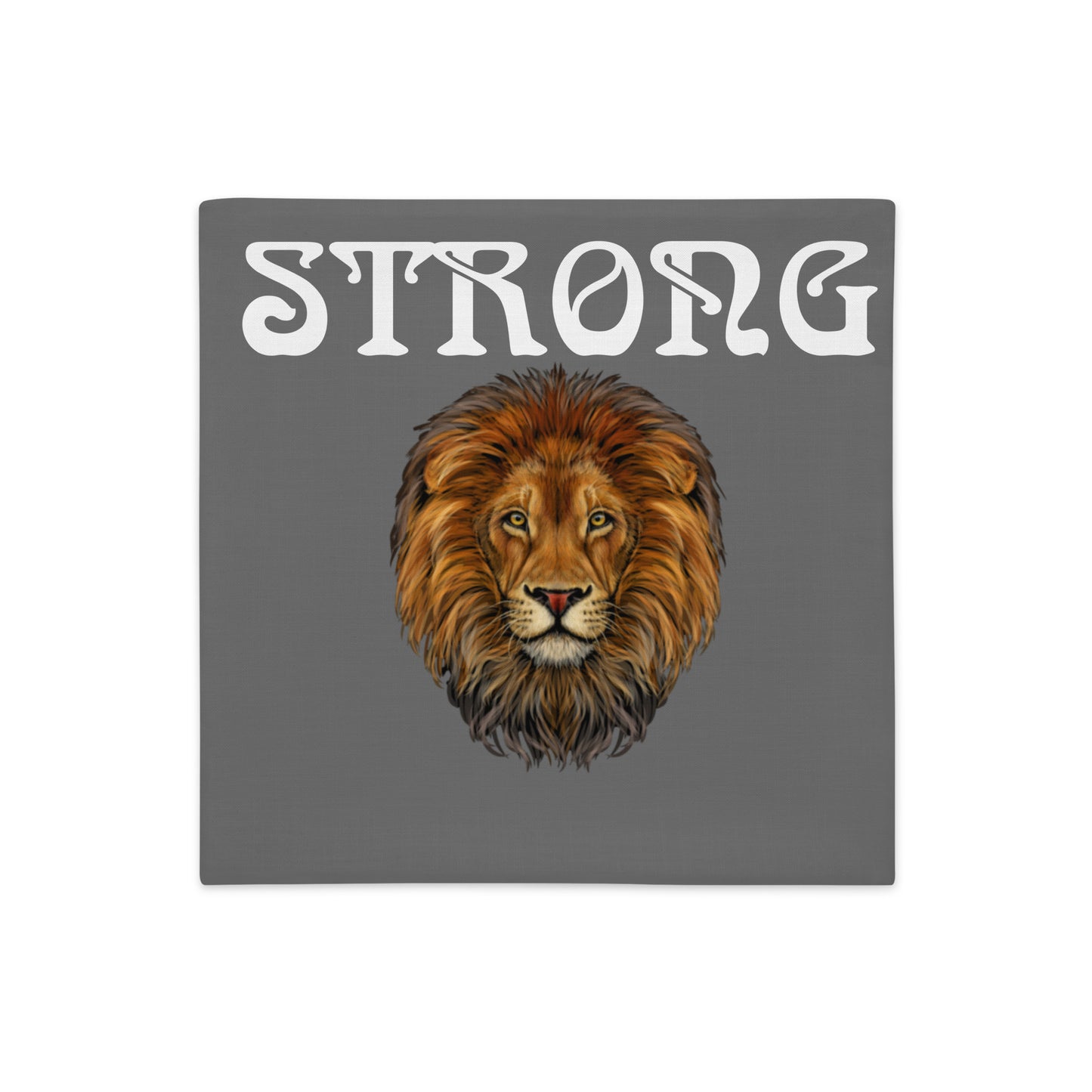 “STRONG”Grey Premium Pillow Case W/White Font