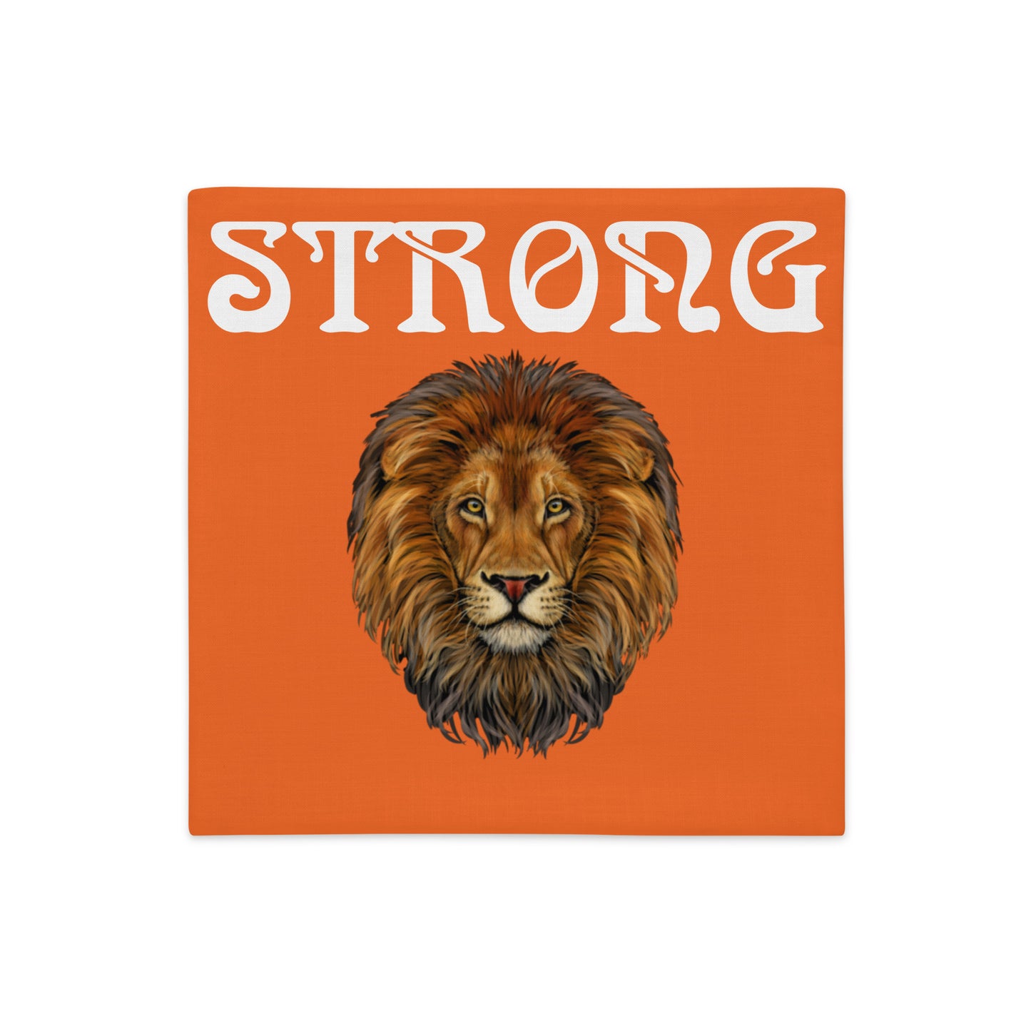 “STRONG”Orange Premium Pillow Case W/White Font