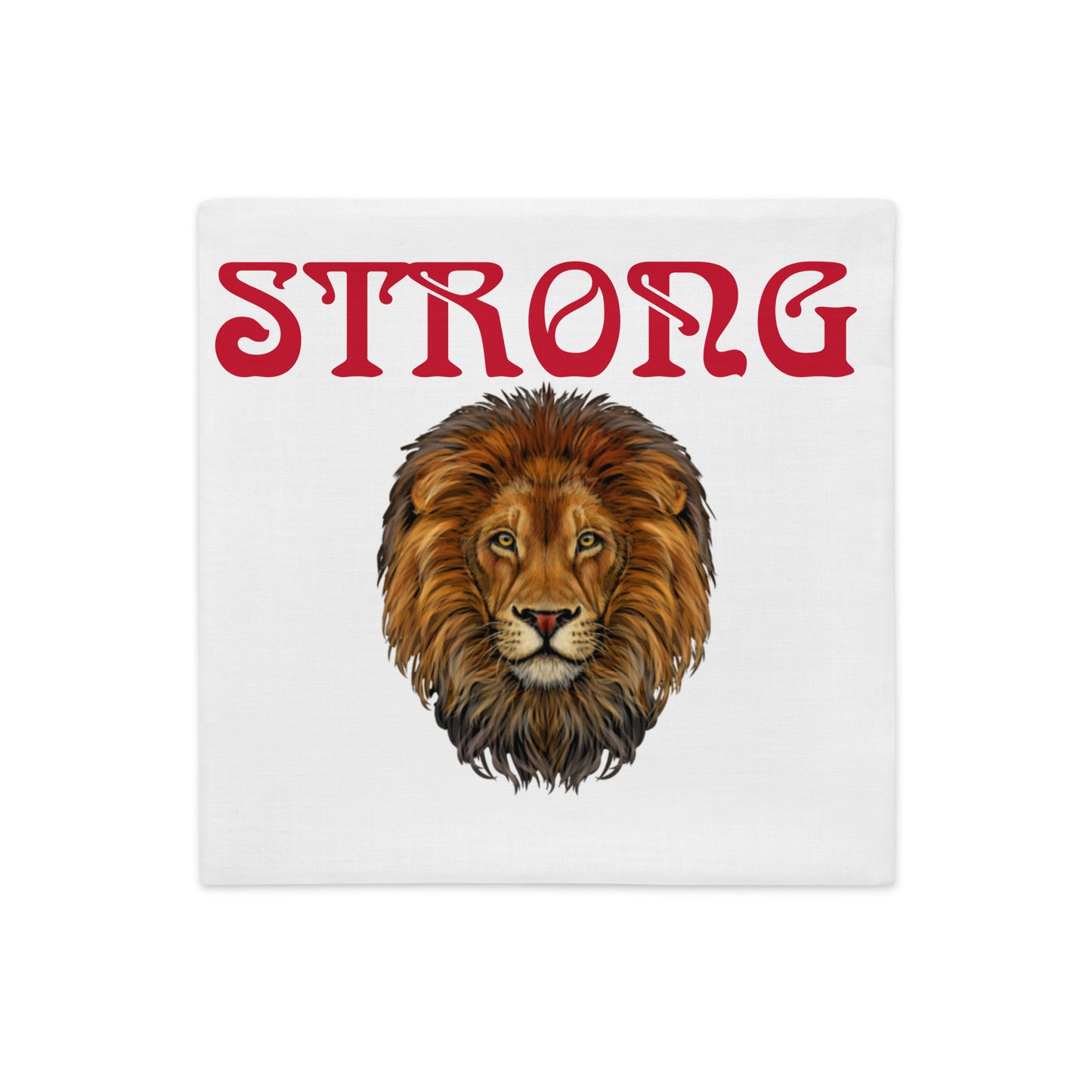 “STRONG”White Premium Pillow Case W/Red Font