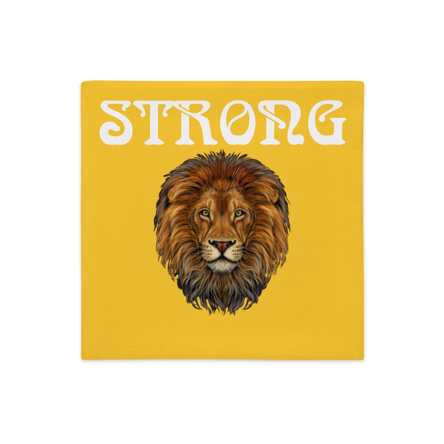 “STRONG”Yellow Premium Pillow Case W/White Font