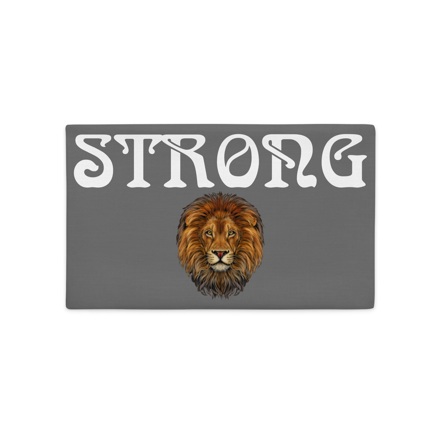 “STRONG”Grey Premium Pillow Case W/White Font