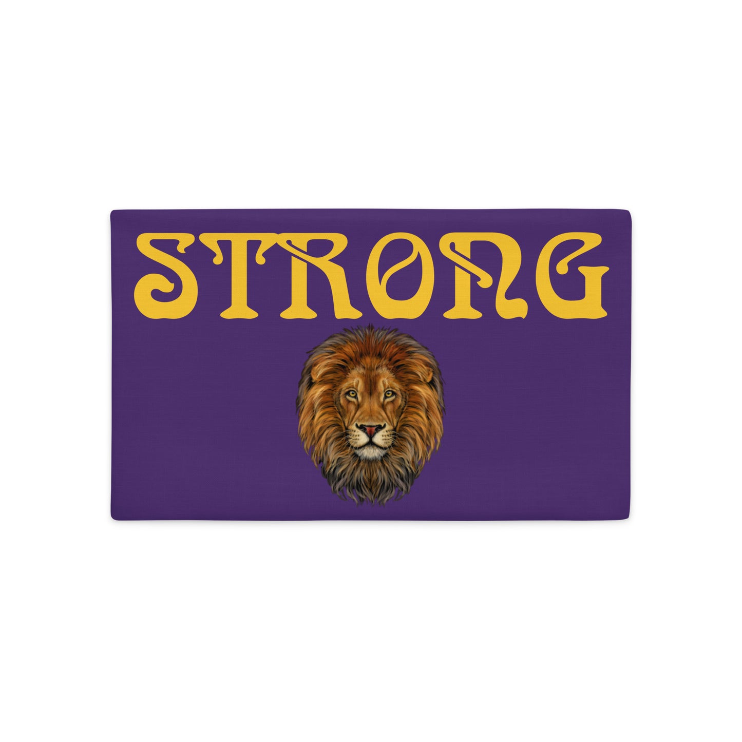 “STRONG”Purple Premium Pillow Case W/Yellow Font