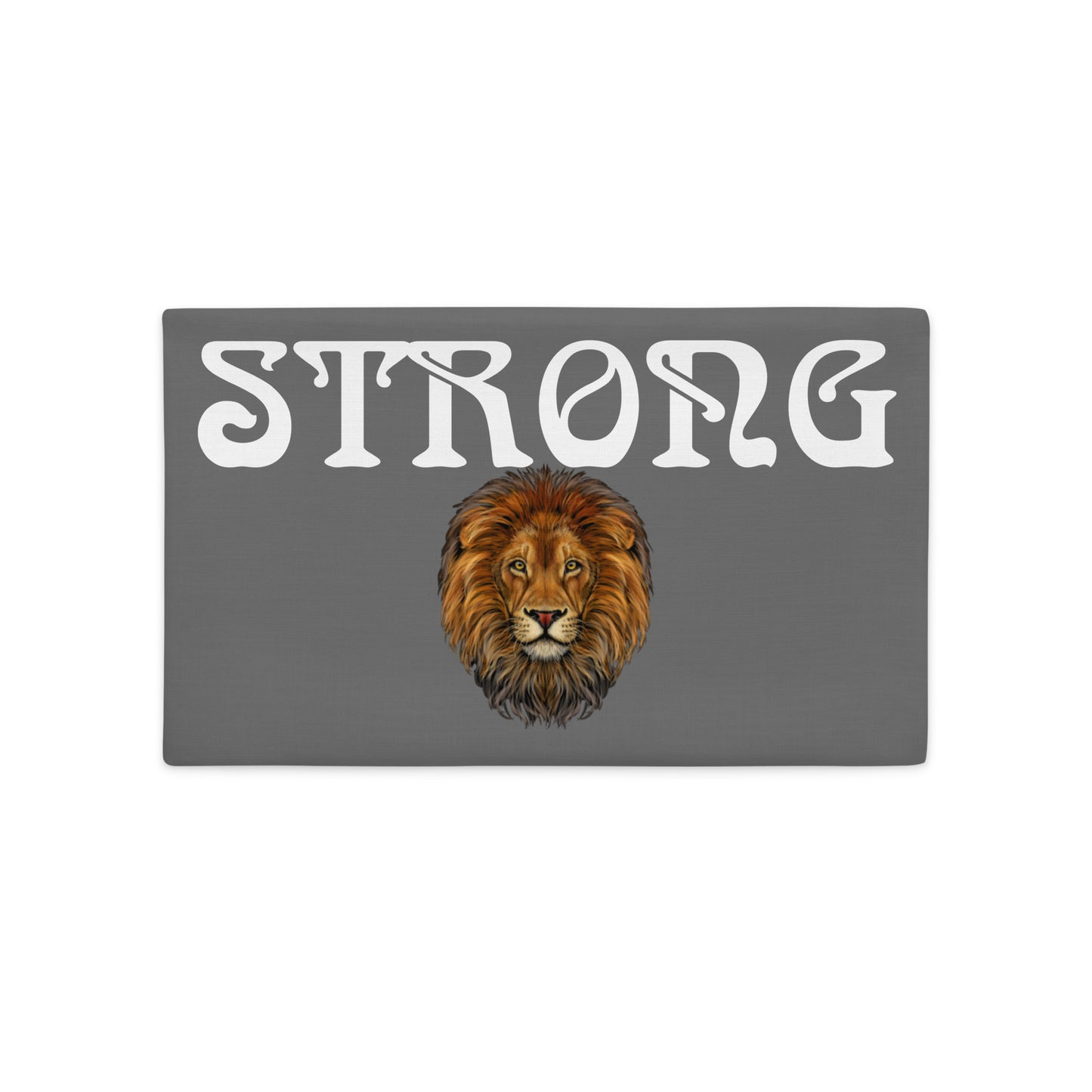 “STRONG”Grey Premium Pillow Case W/White Font