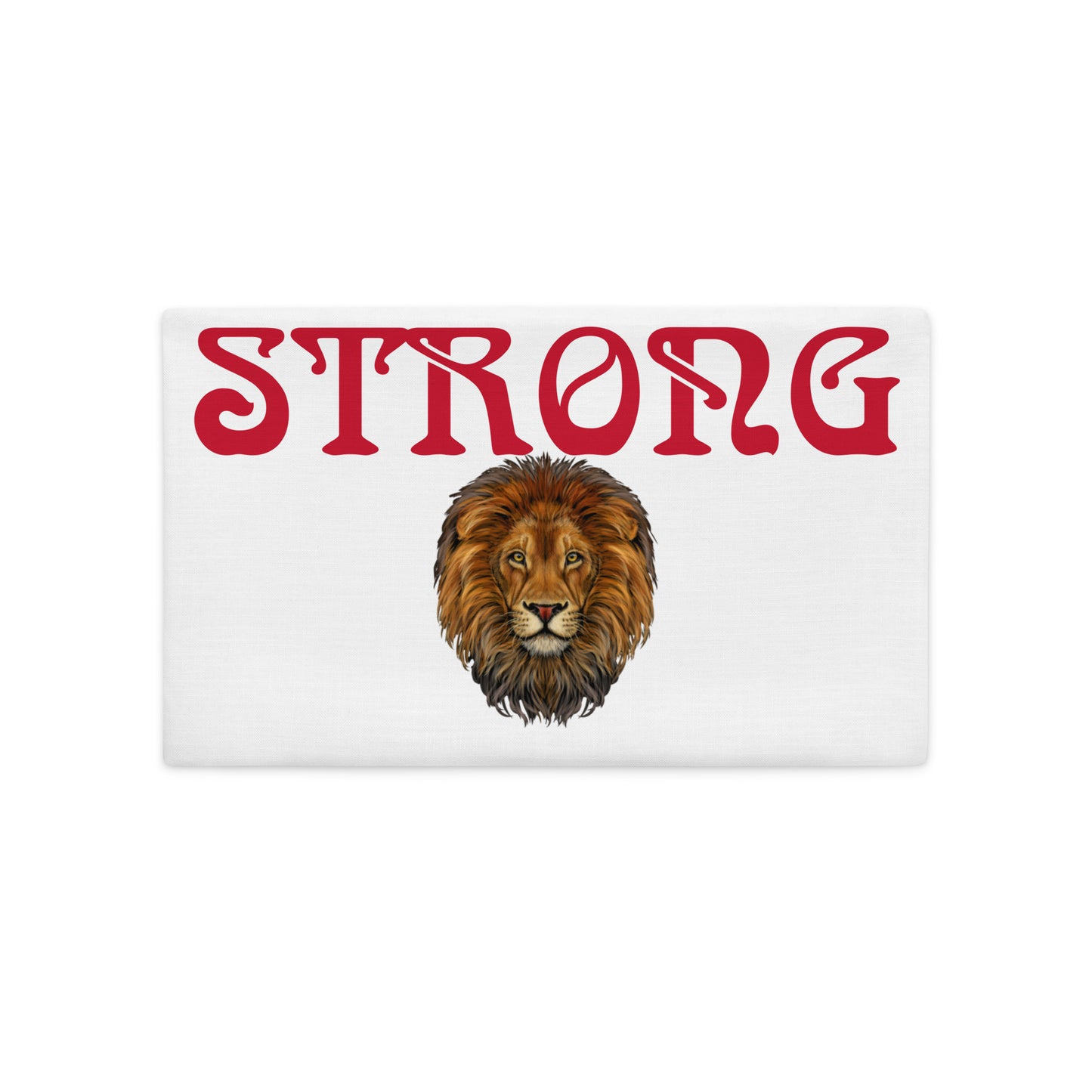 “STRONG”White Premium Pillow Case W/Red Font