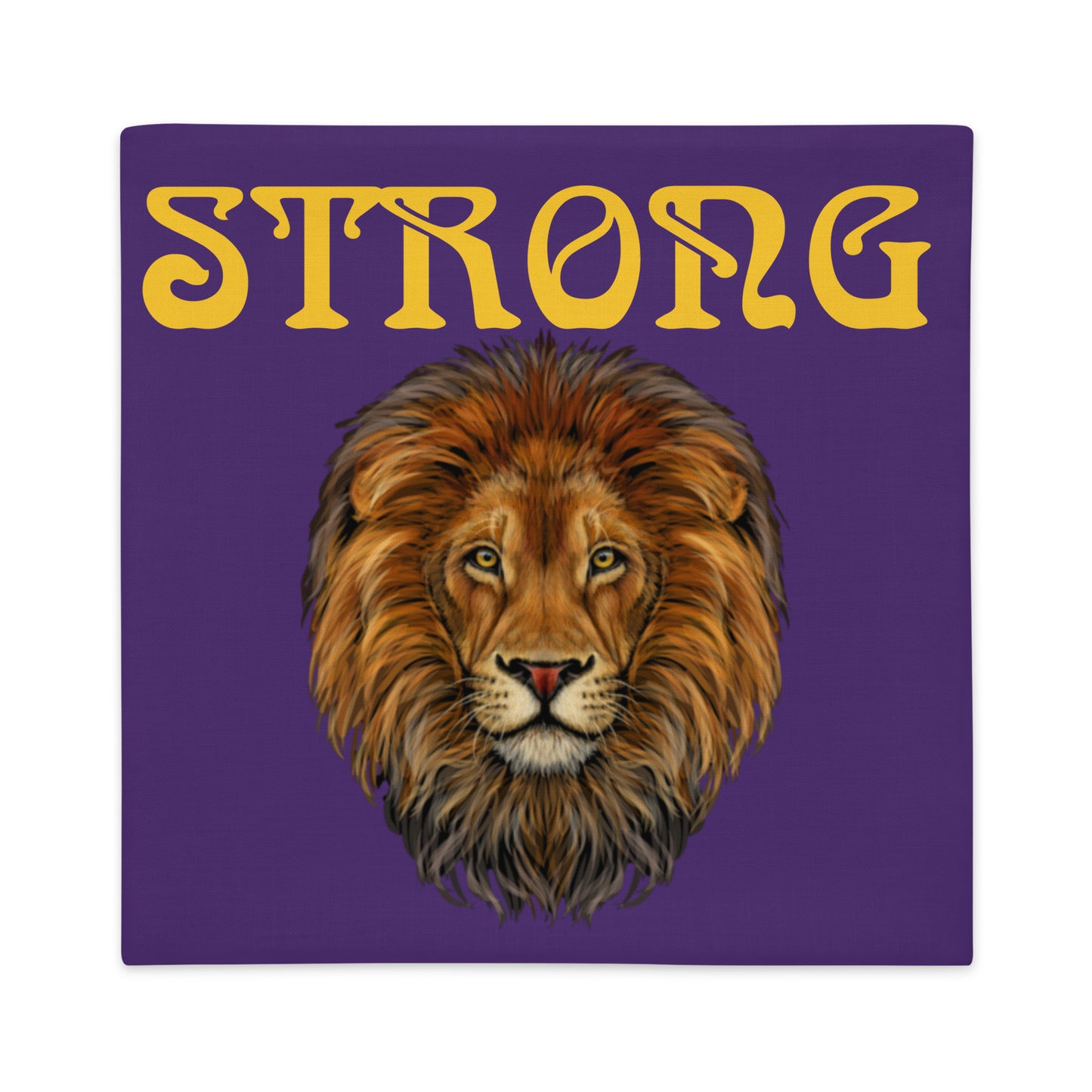 “STRONG”Purple Premium Pillow Case W/Yellow Font