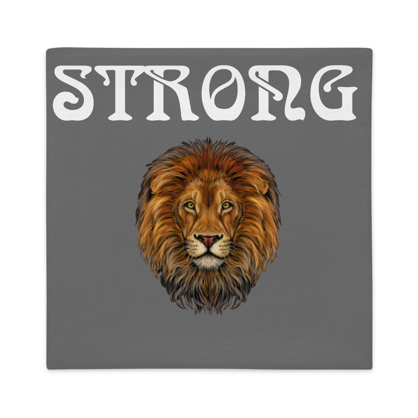 “STRONG”Grey Premium Pillow Case W/White Font