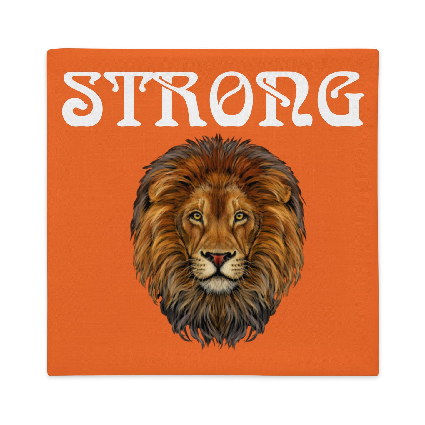 “STRONG”Orange Premium Pillow Case W/White Font