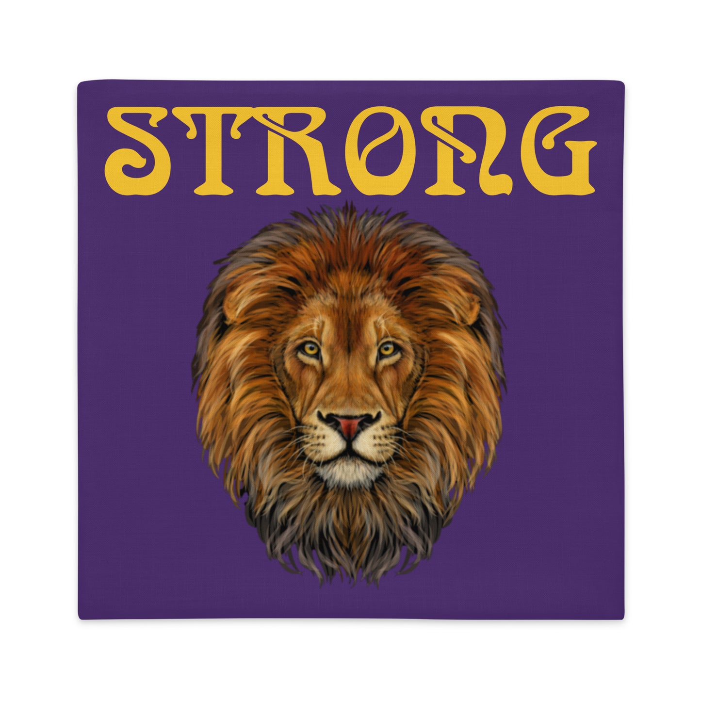 “STRONG”Purple Premium Pillow Case W/Yellow Font