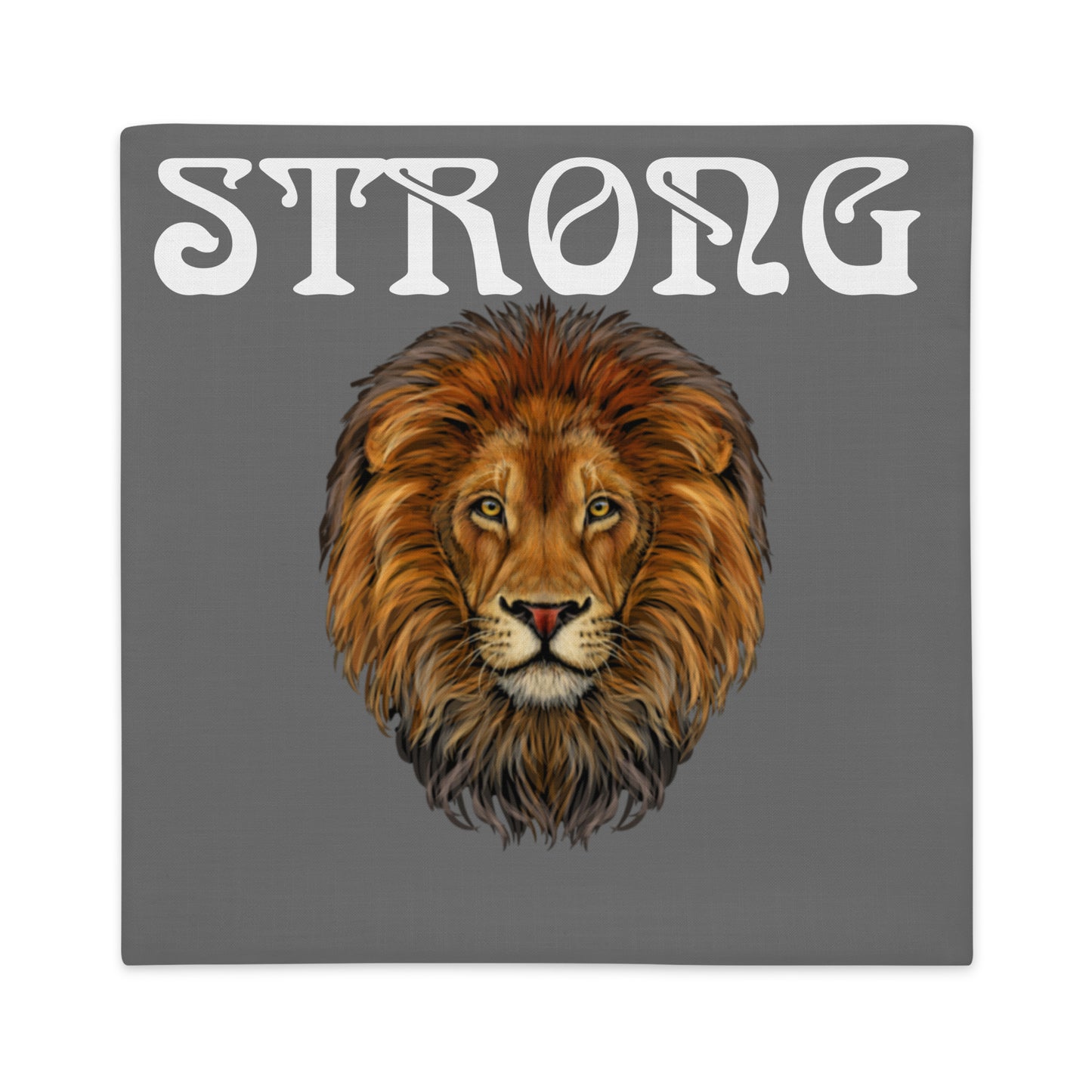 “STRONG”Grey Premium Pillow Case W/White Font