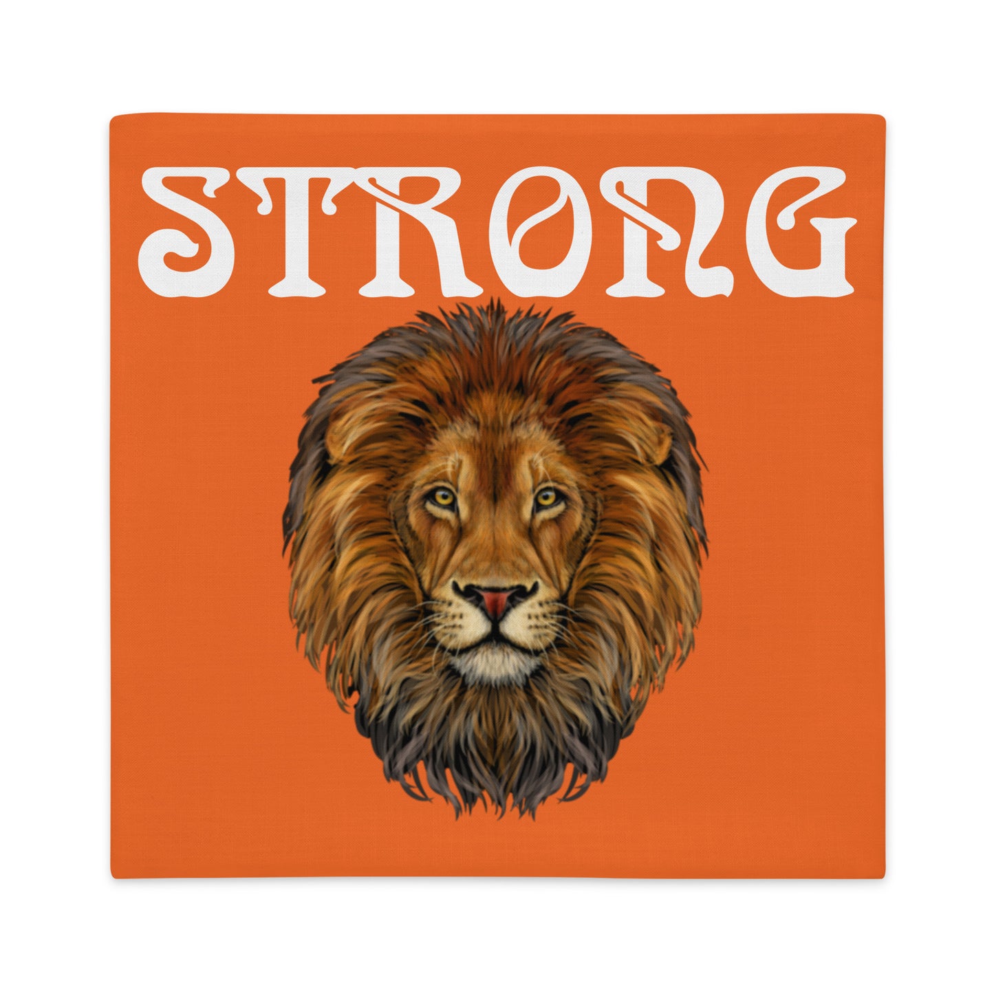 “STRONG”Orange Premium Pillow Case W/White Font