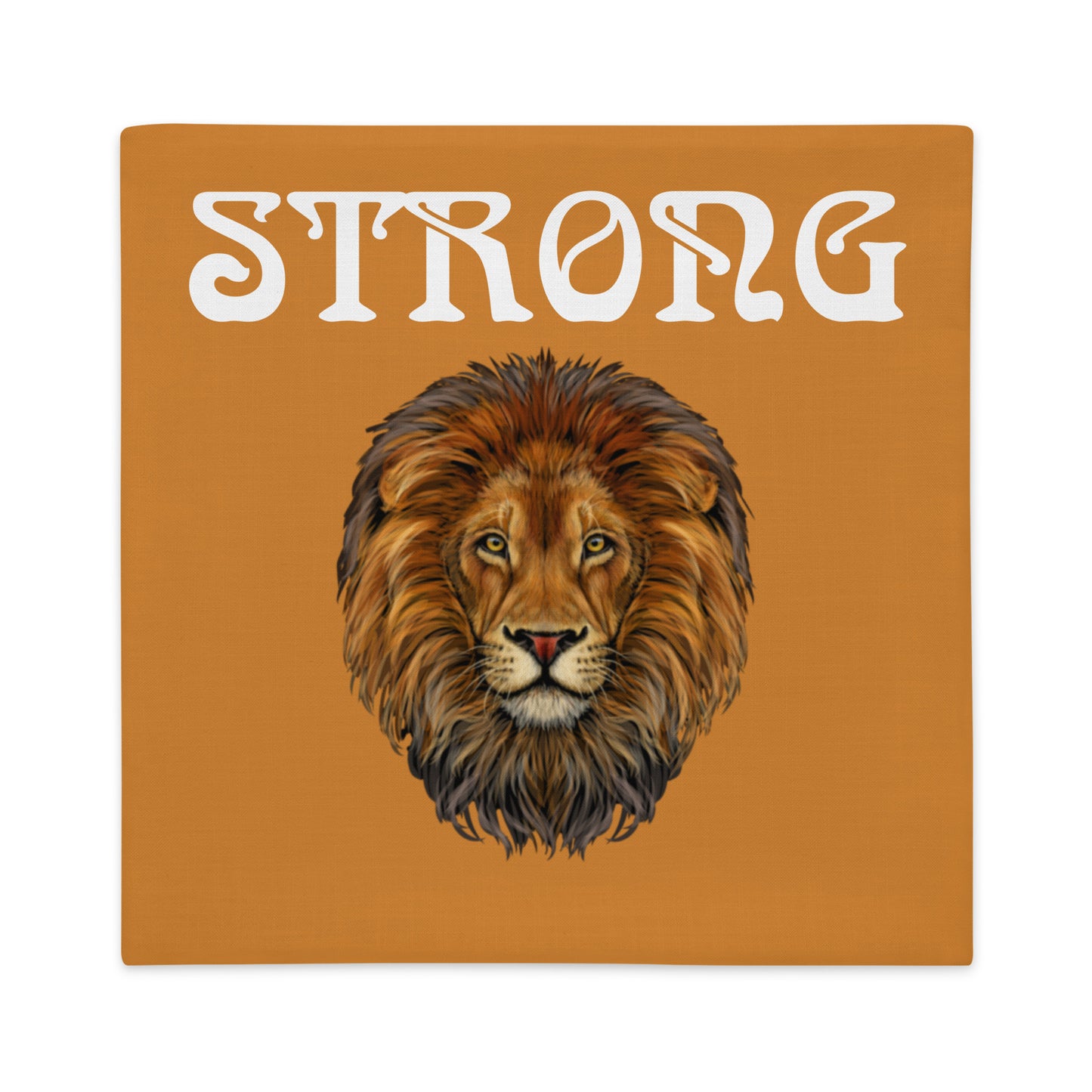 “STRONG”Bronze Premium Pillow Case W/White Font