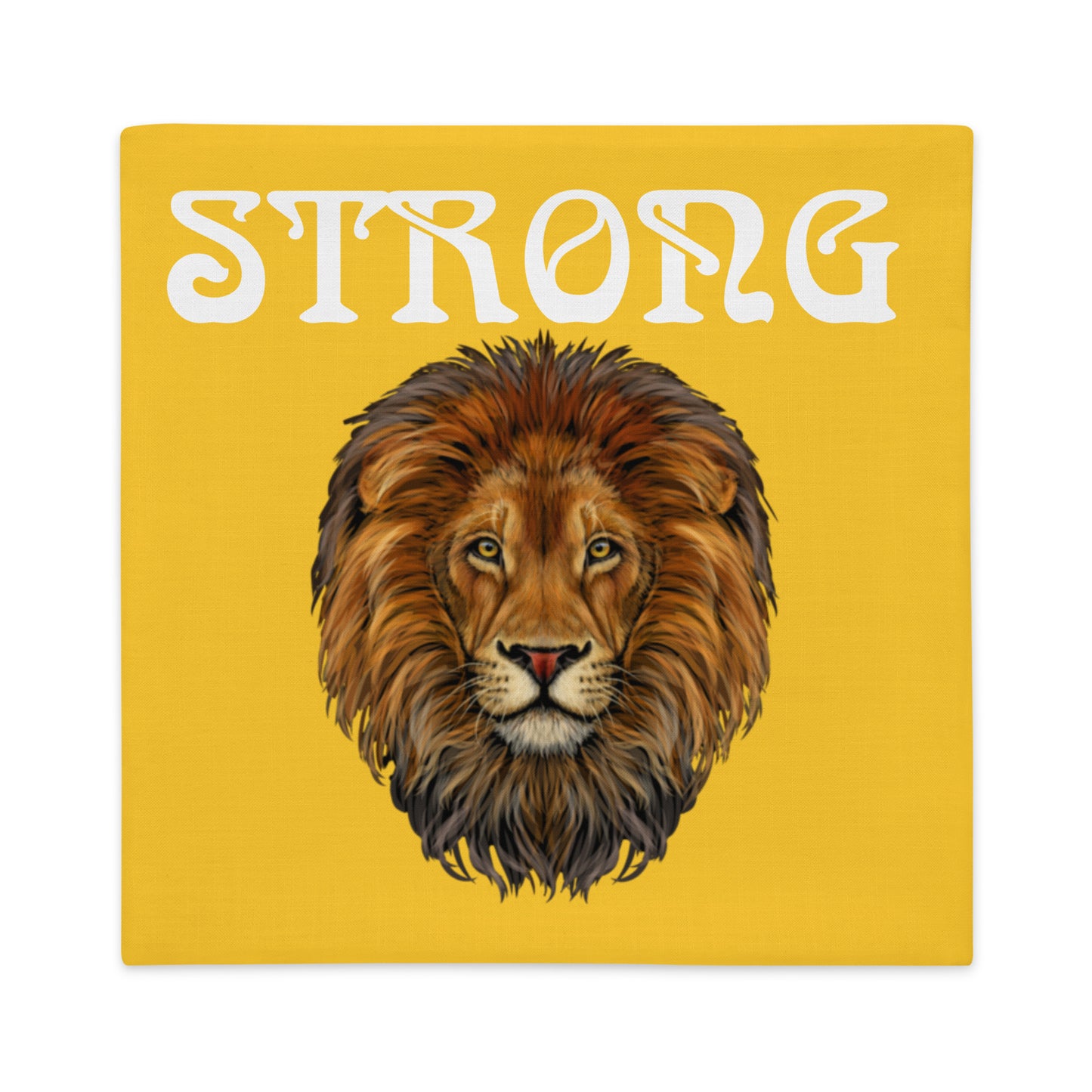 “STRONG”Yellow Premium Pillow Case W/White Font