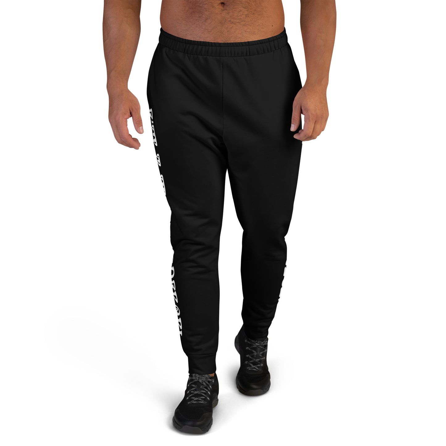 “I’M A MASTERPIECE!”Men's Black Joggers W/White Font