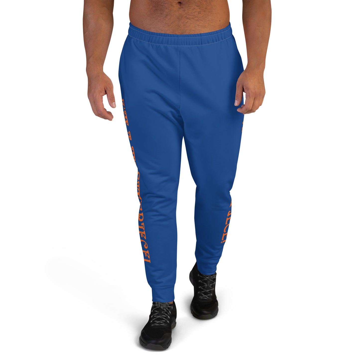 “I’M A MASTERPIECE!”Men's Blue Joggers W/Orange Font