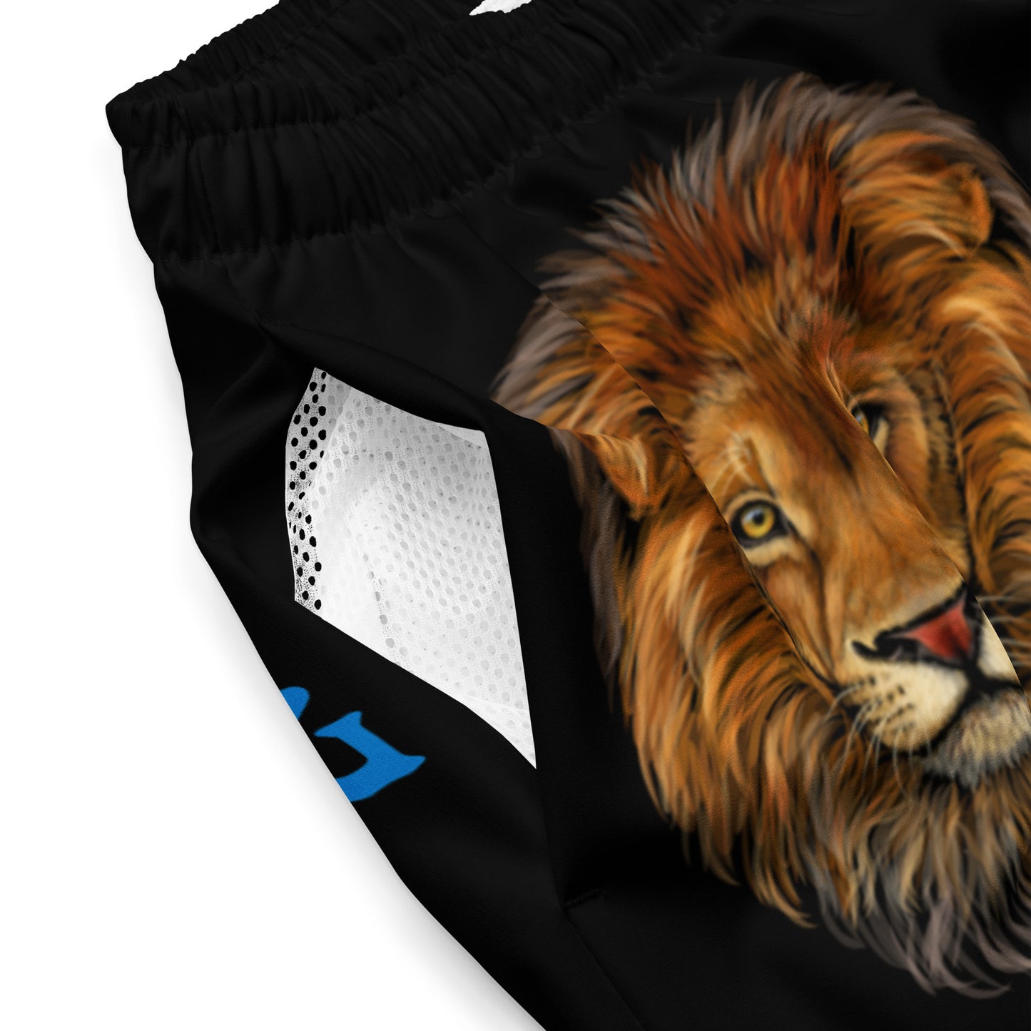 “STRONG” Black Men's Swim Trunks W/Blue Font