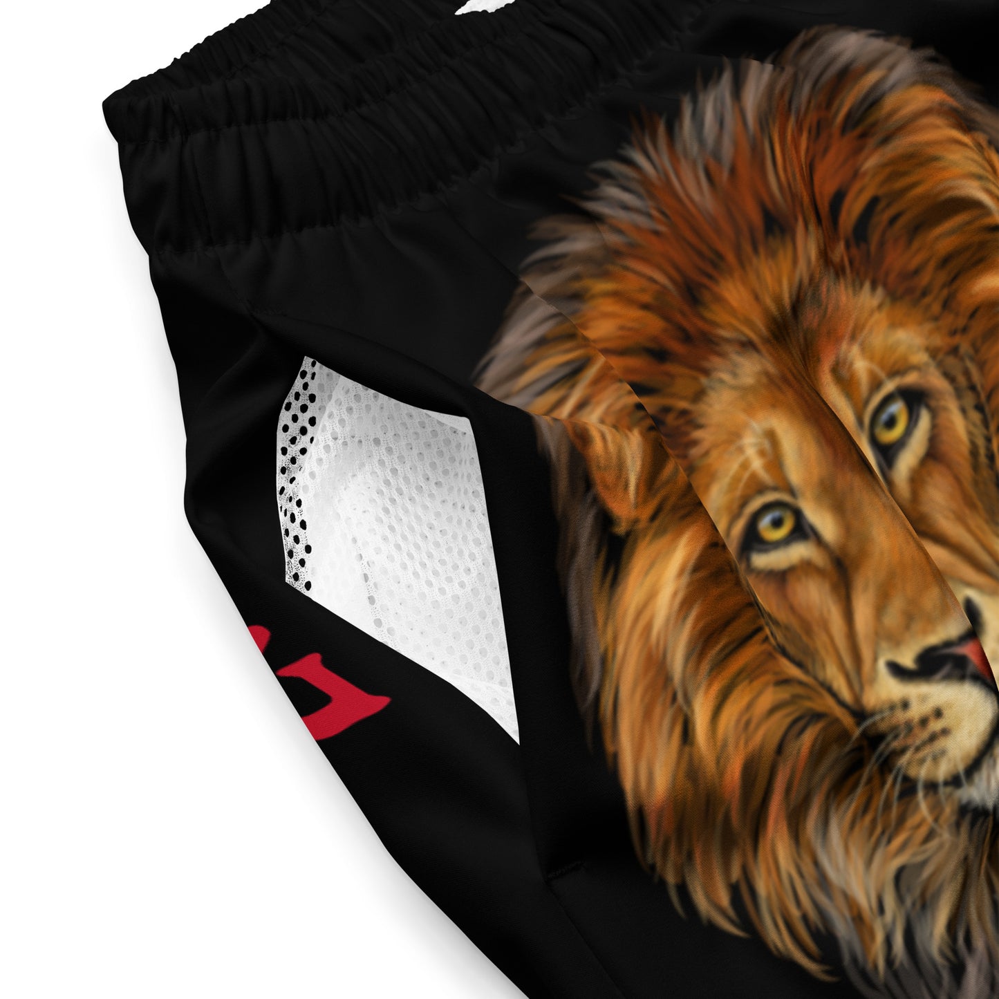“STRONG”Black Men's Swim Trunks W/Red Font