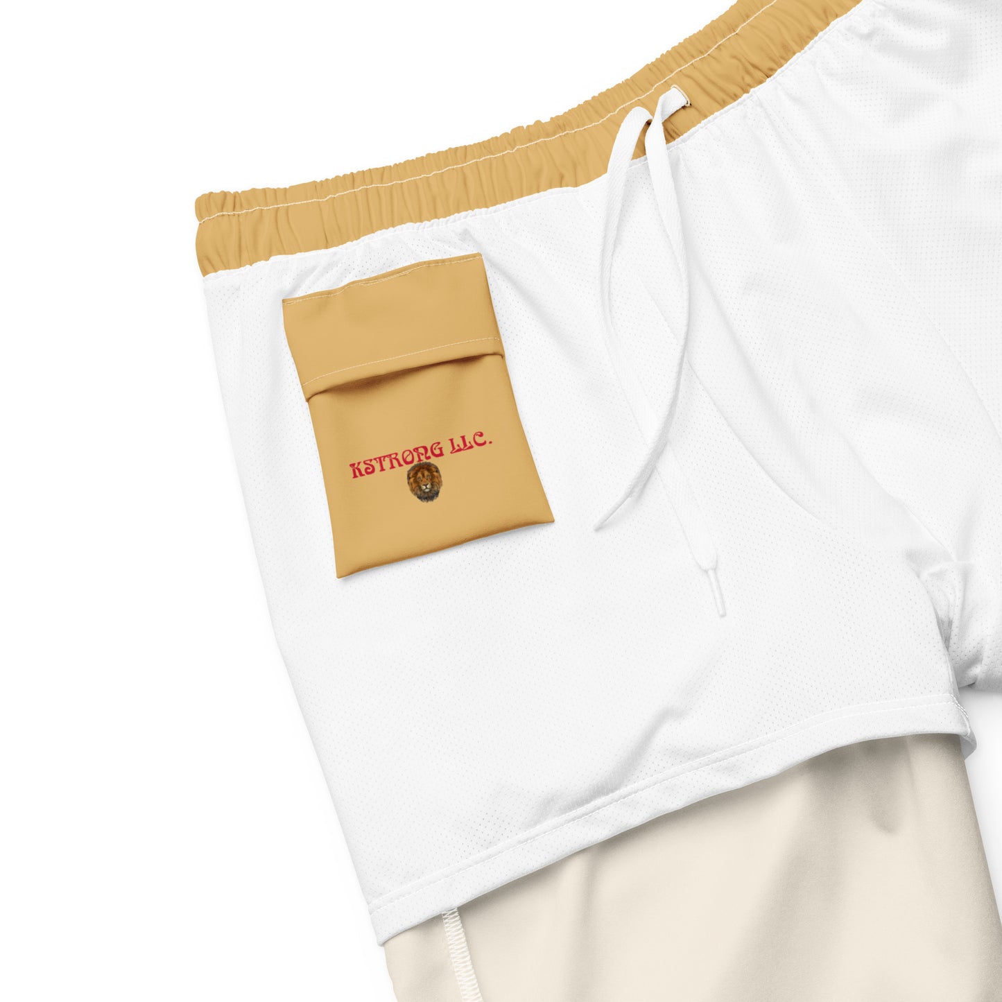 “STRONG” Fawn Men's Swim Trunks W/Red Font