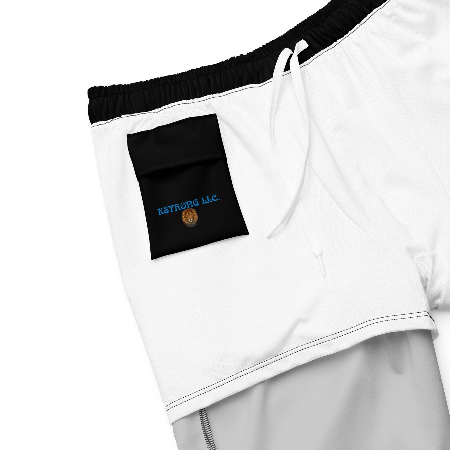 “STRONG” Black Men's Swim Trunks W/Blue Font