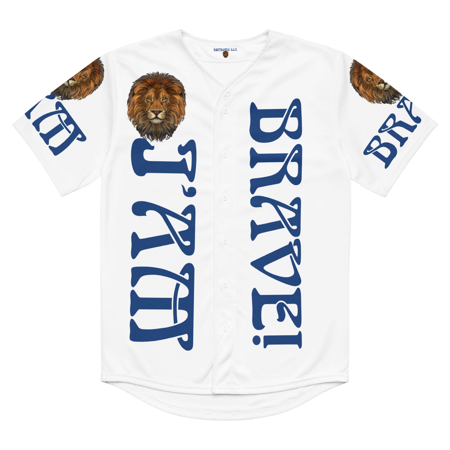 “I’AM BRAVE!”White Unisex Baseball Jersey W/Blue Font