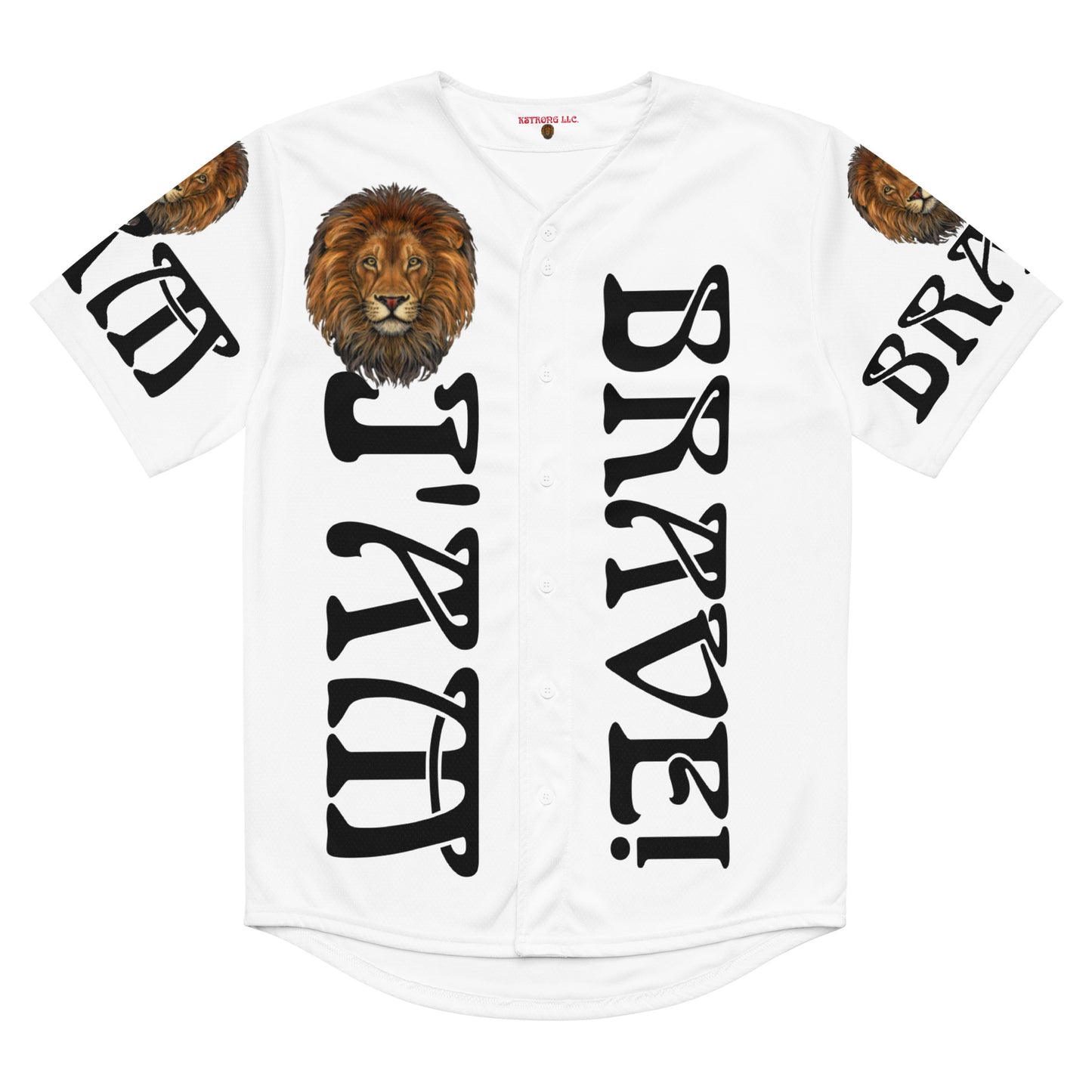 “I’AM BRAVE!” White Unisex Baseball Jersey W/Black Font