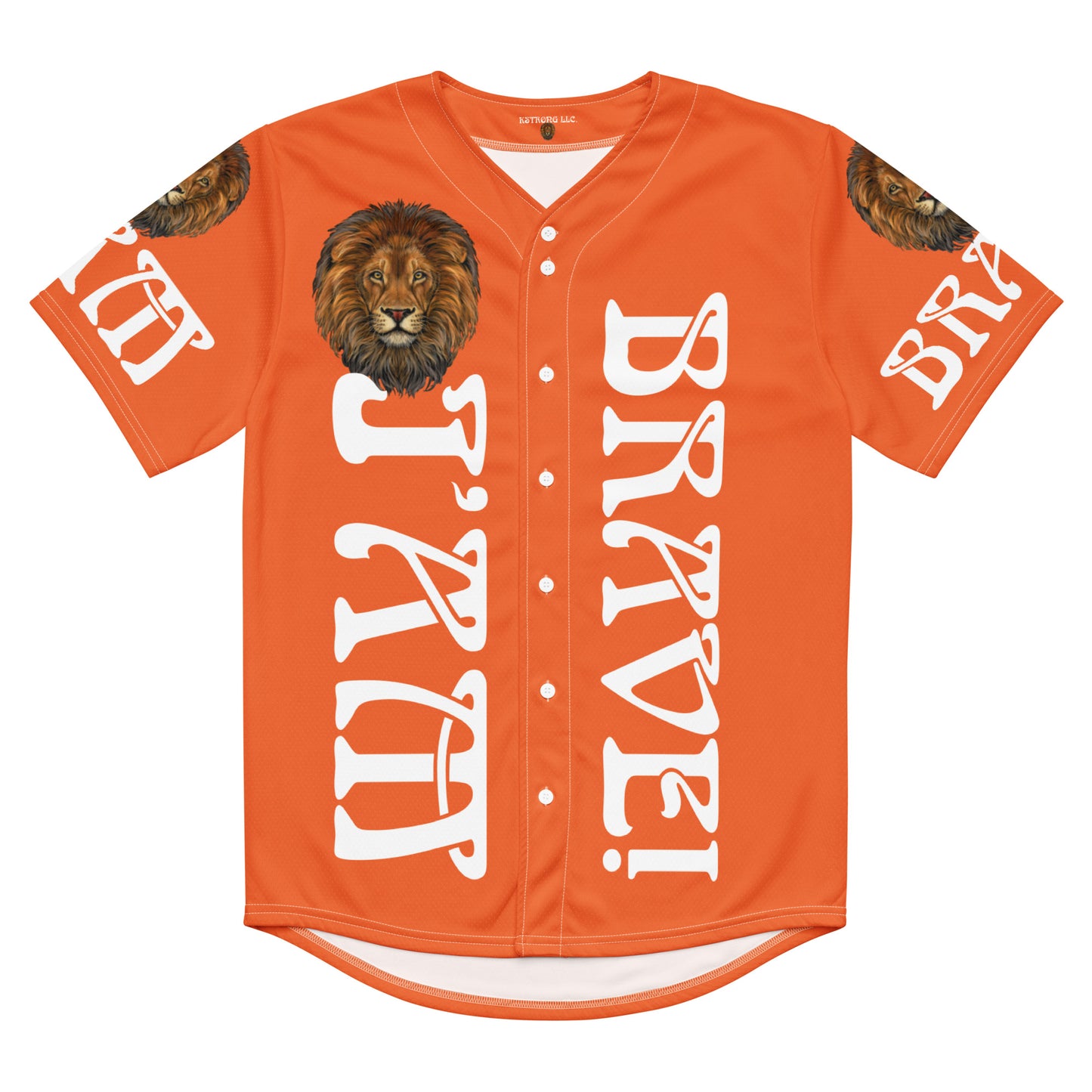 “I’AM BRAVE!” Orange Unisex Baseball Jersey W/White Font