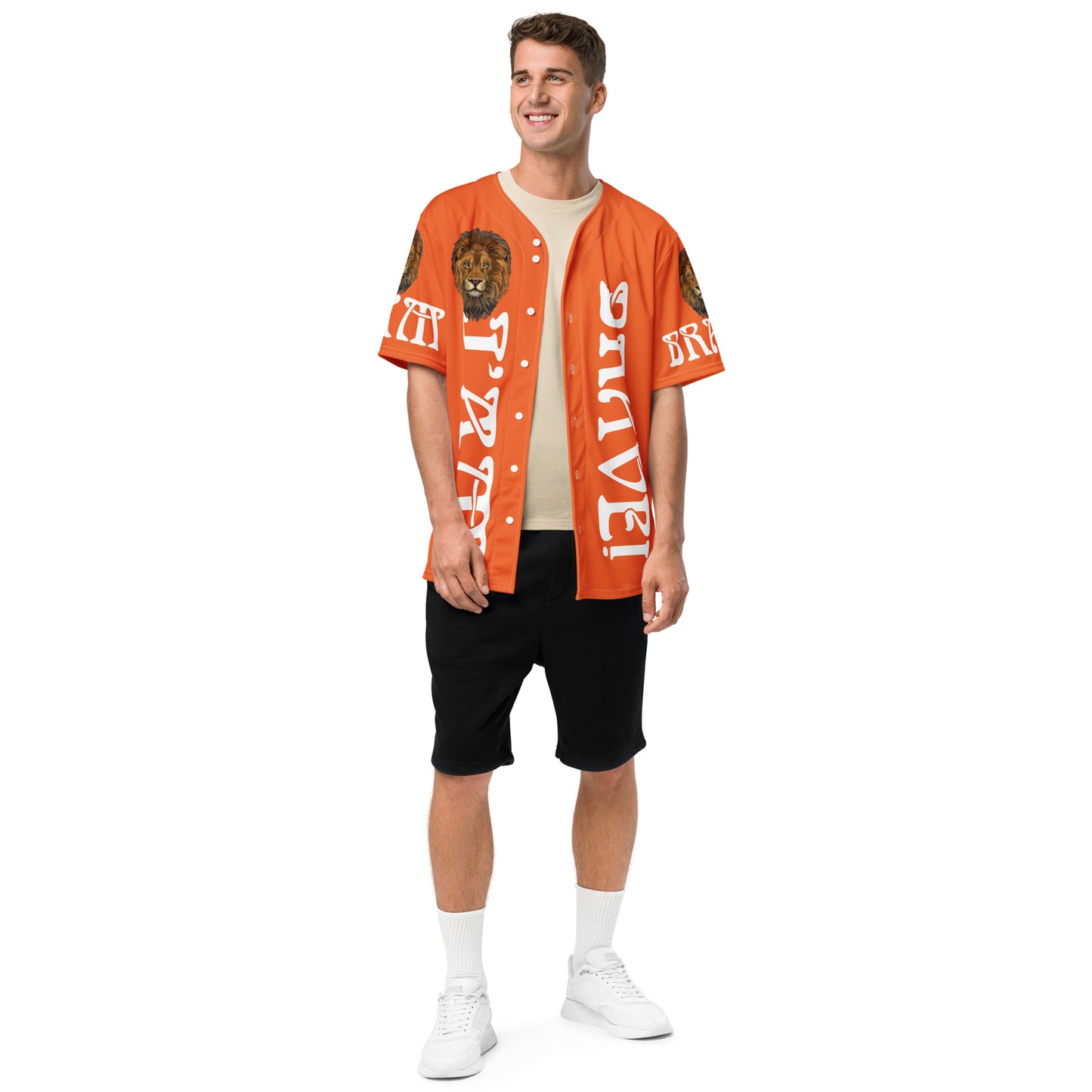 “I’AM BRAVE!” Orange Unisex Baseball Jersey W/White Font