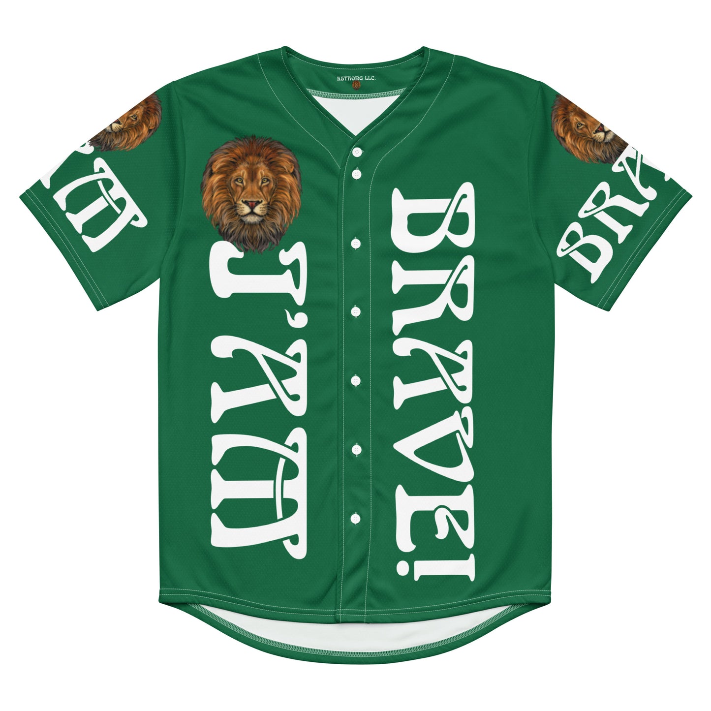 “I’AM BRAVE!” Green Unisex Baseball Jersey W/White Font