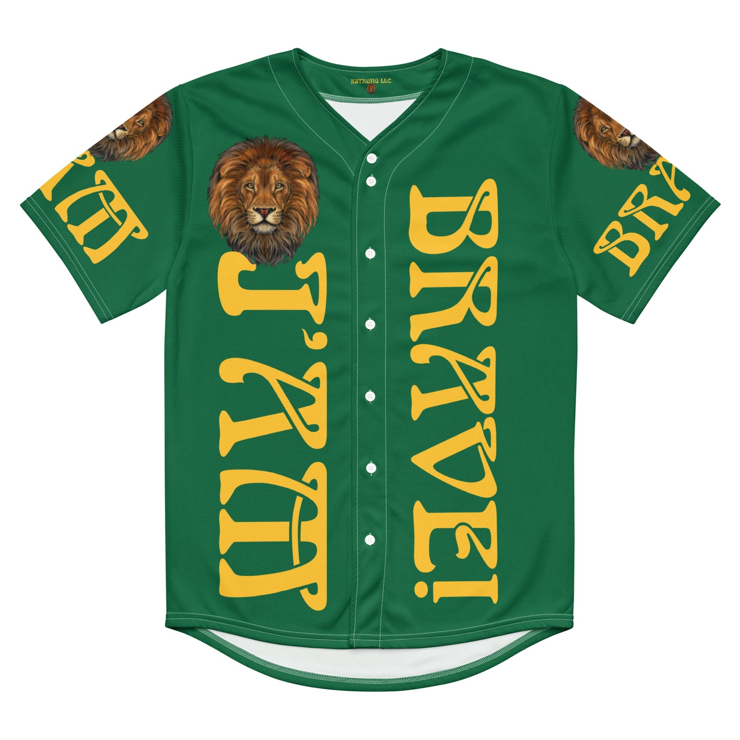 “I’AM BRAVE!”Green Unisex Baseball Jersey W/Yellow Font