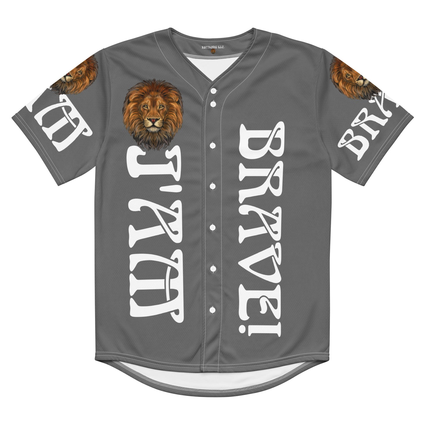 “I’AM BRAVE!” Grey Unisex Baseball Jersey W/White Font
