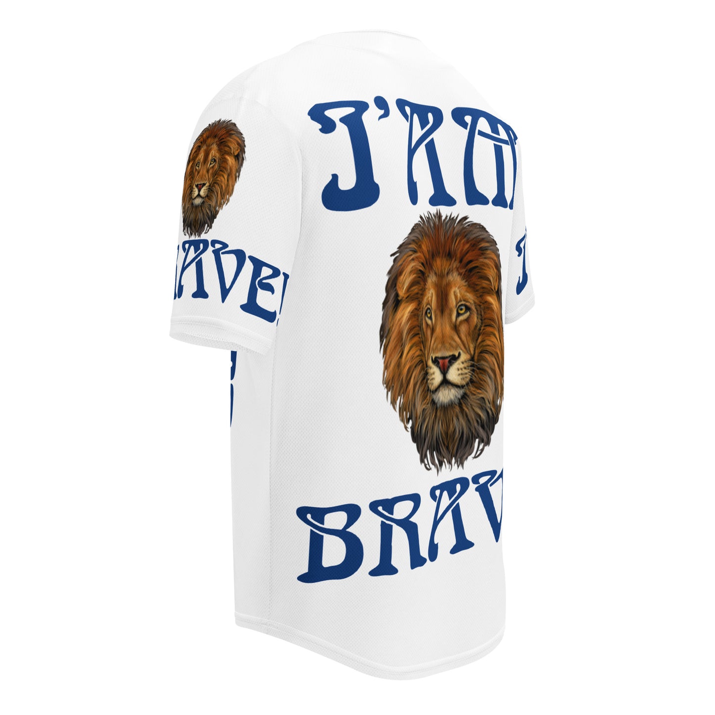 “I’AM BRAVE!”White Unisex Baseball Jersey W/Blue Font